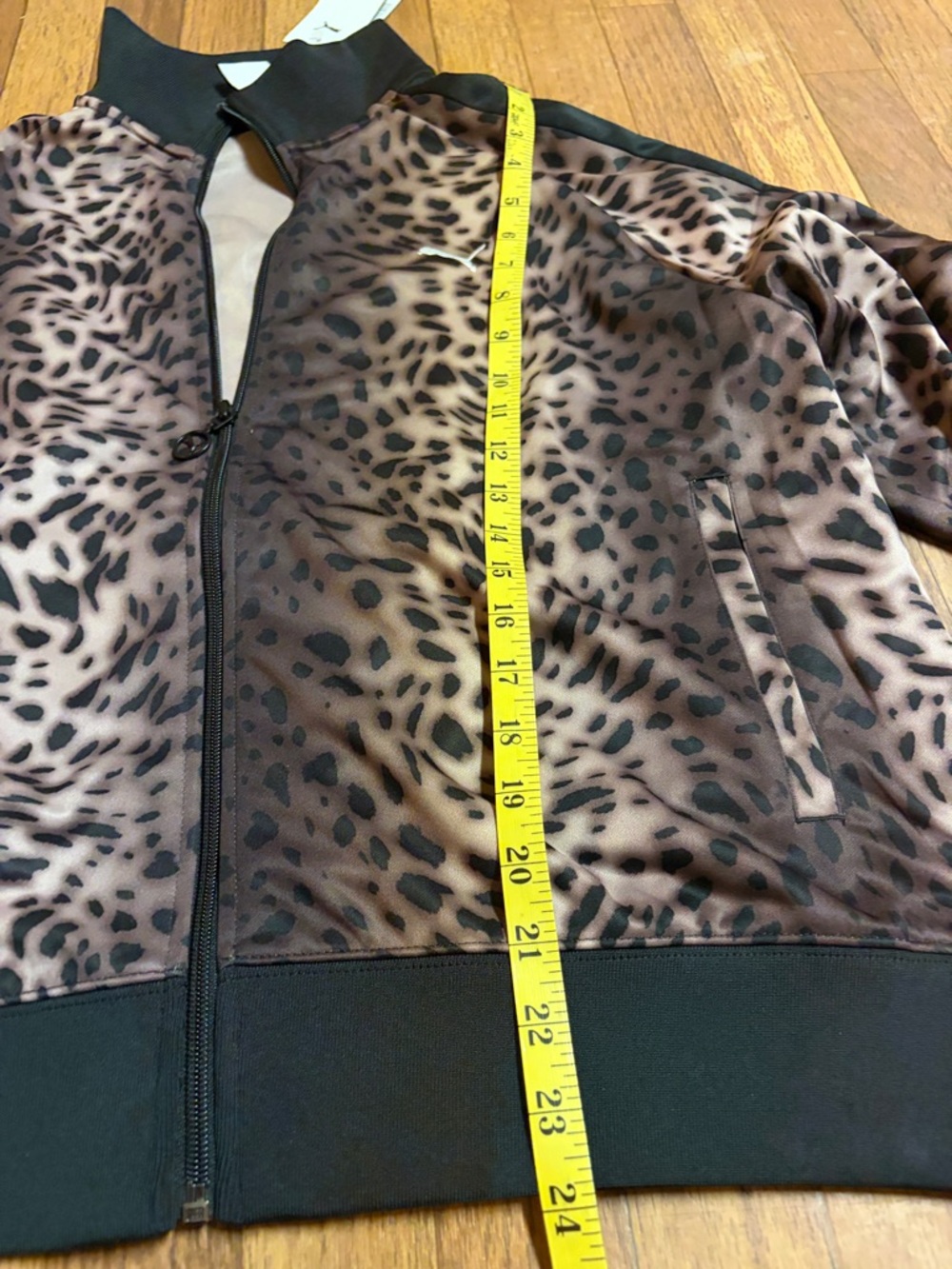 Puma Gray Leopard Print Bomber Jacket - Picture 7 of 8